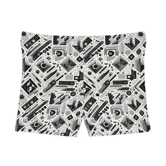 Tech Minimalism Minimalist Tech Women's Shorts - 8404 Design-72