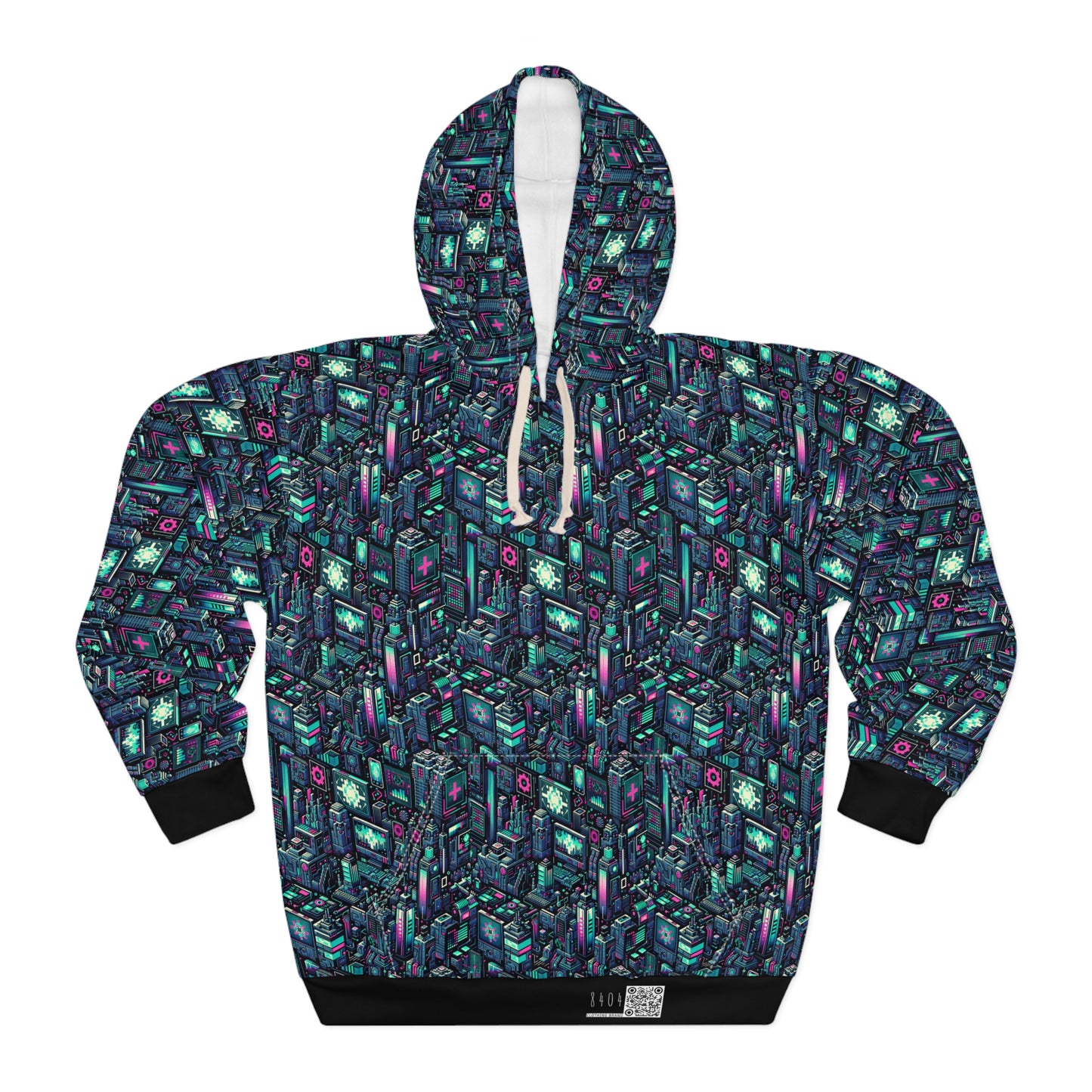 Digital Rebellion Tech-Inspired Streetwear Pullover Hoodie - 8404 Design-58