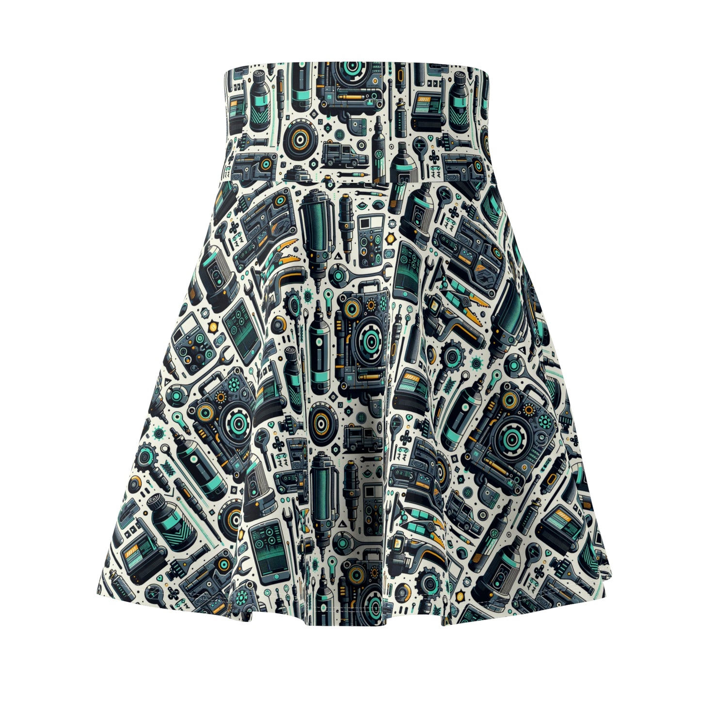 Tech Utility Fusion Modern Tech Streetwear Women's Skater Skirt - 8404 Design-53