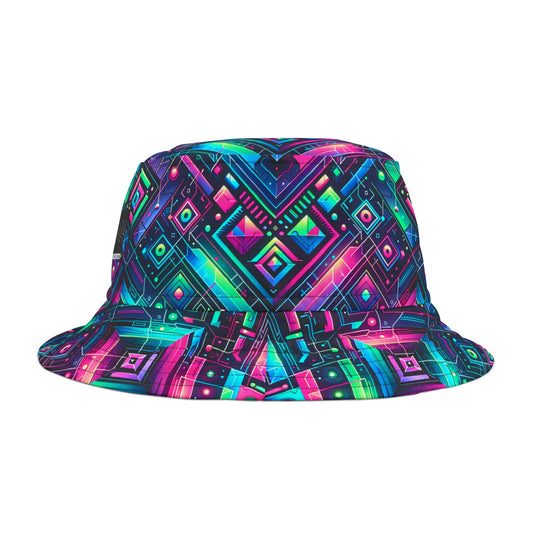 Tech-Infused Graphics Tech-Forward Streetwear Bucket Hat - 8404 Design-52