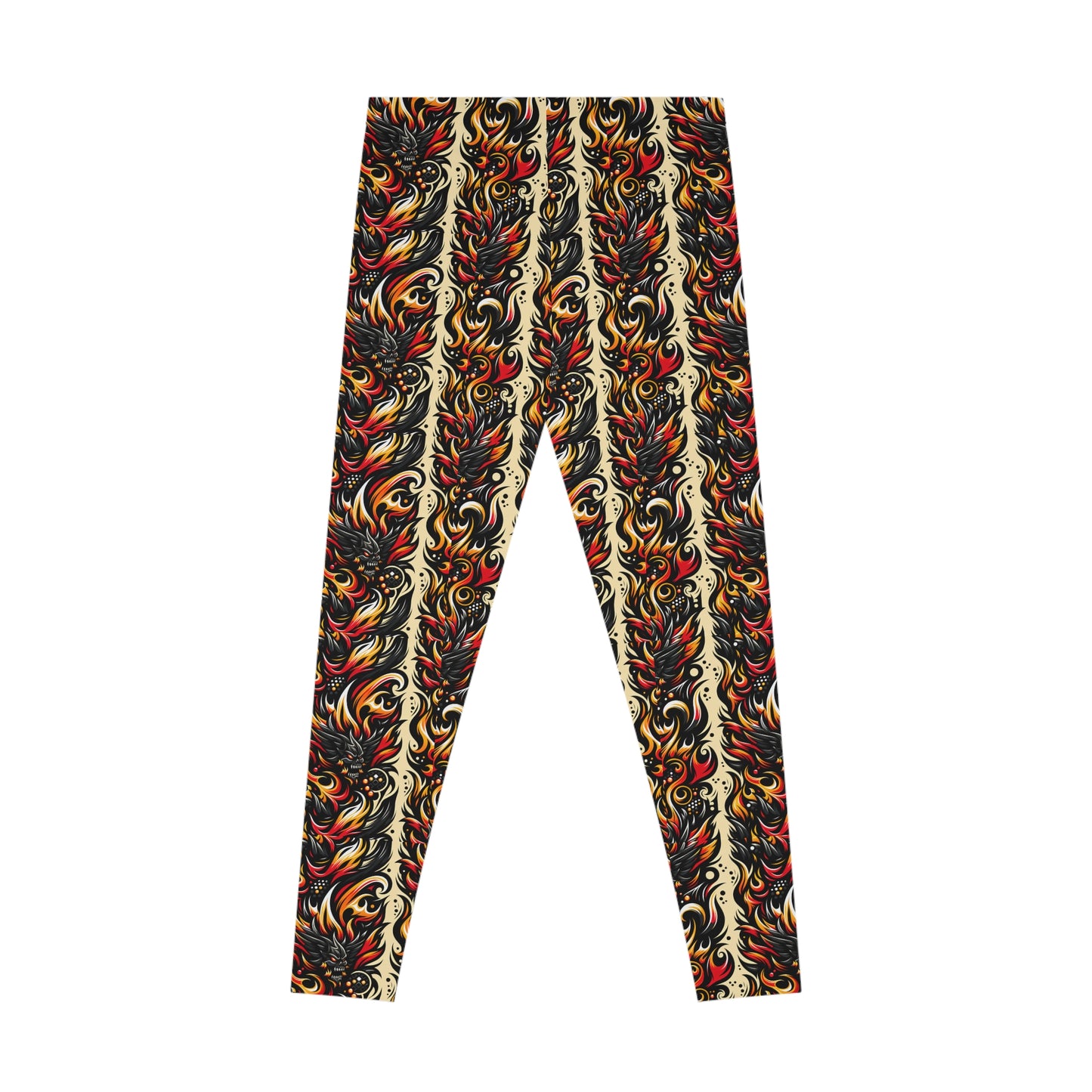 Flame Graphics Maximalist Streetwear Stretch Leggings - 8404 Design-65