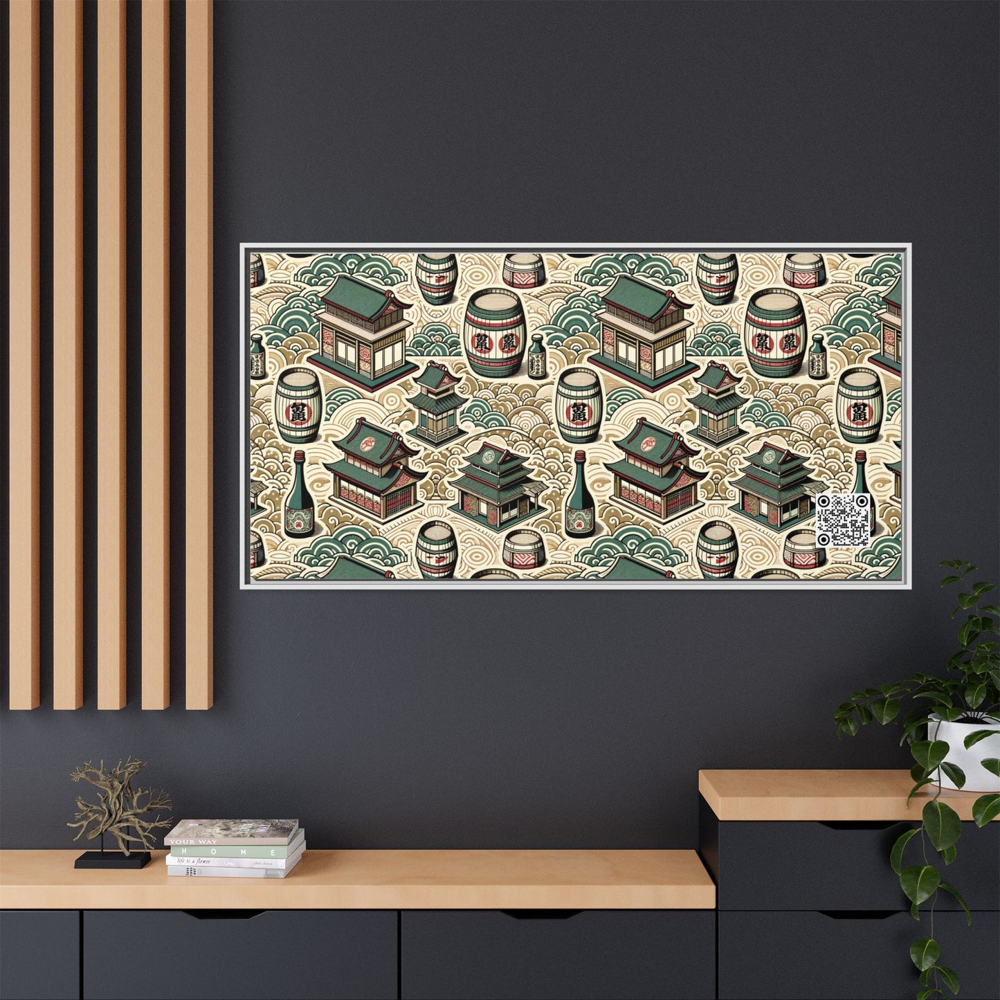 Cultural Artisanal Fusion Contemporary Cultural Elegance Matte Canvas, Framed (multi-Color) - 8404 Design-68 B