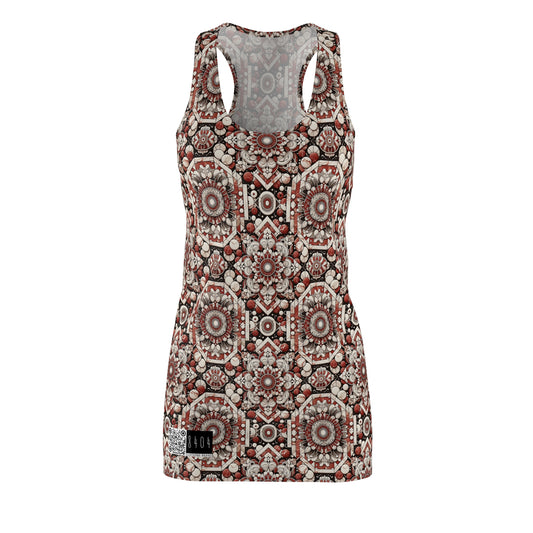 Neo Jomon Sculptural Aesthetics Artisanal Streetwear Women's Cut & Sew Racerback Dress - 8404 Design-55