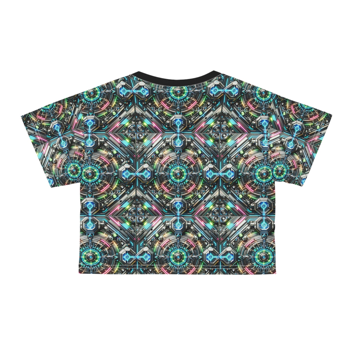 Tech-Infused Futurism Futuristic Tech Crop Tee - 8404 Design-53