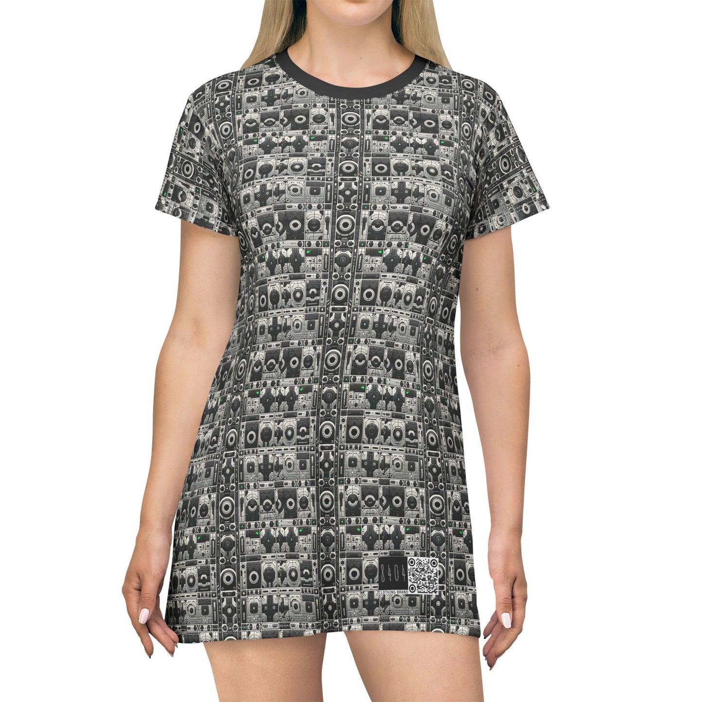 Tech Utility Aesthetics Tech-Forward Minimalism T-Shirt Dress - 8404 Design-60