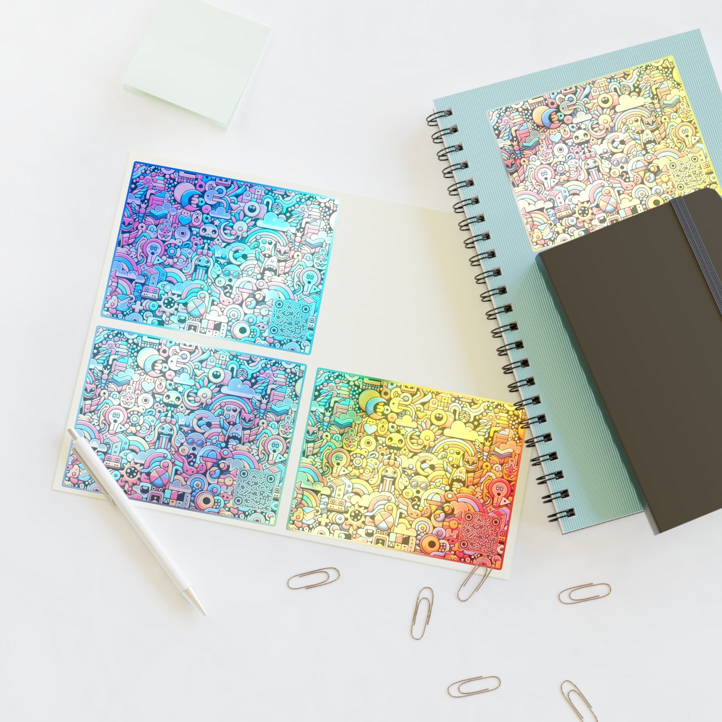 Neon Pop Playful Pop Culture Mashup Sticker Sheets - 8404 Design-62