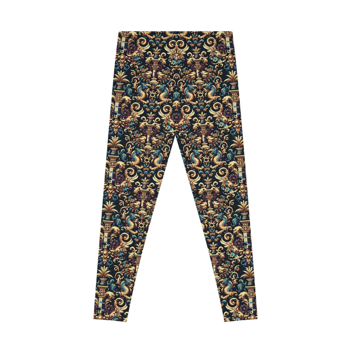 Digital Renaissance Modern Baroque Fusion Stretch Leggings - 8404 Design-57