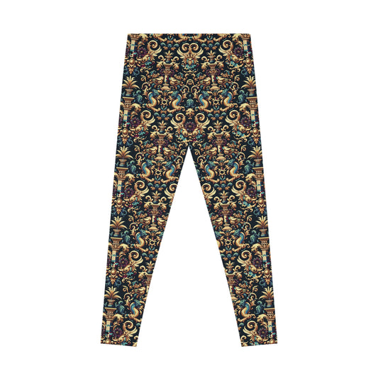 Digital Renaissance Modern Baroque Fusion Stretch Leggings - 8404 Design-57