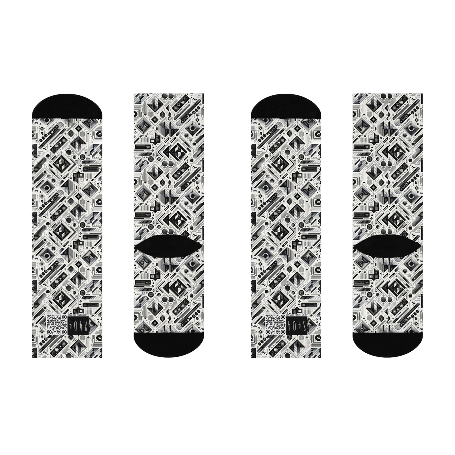 Tech Minimalism Minimalist Tech Cushioned Crew Socks - 8404 Design-72