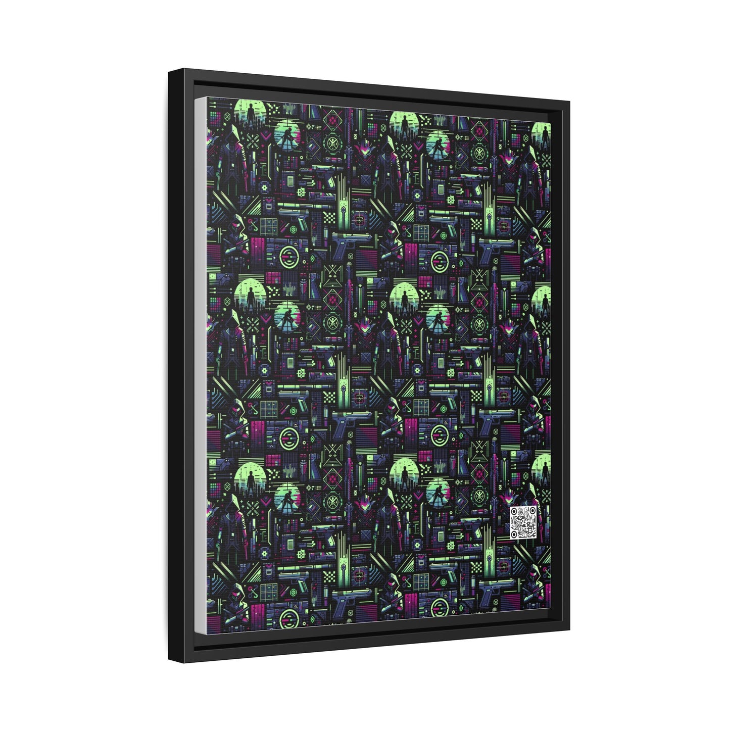 Tech Noir Futuristic Cyberpunk Matte Canvas, Framed (multi-Color) - 8404 Design-63 A