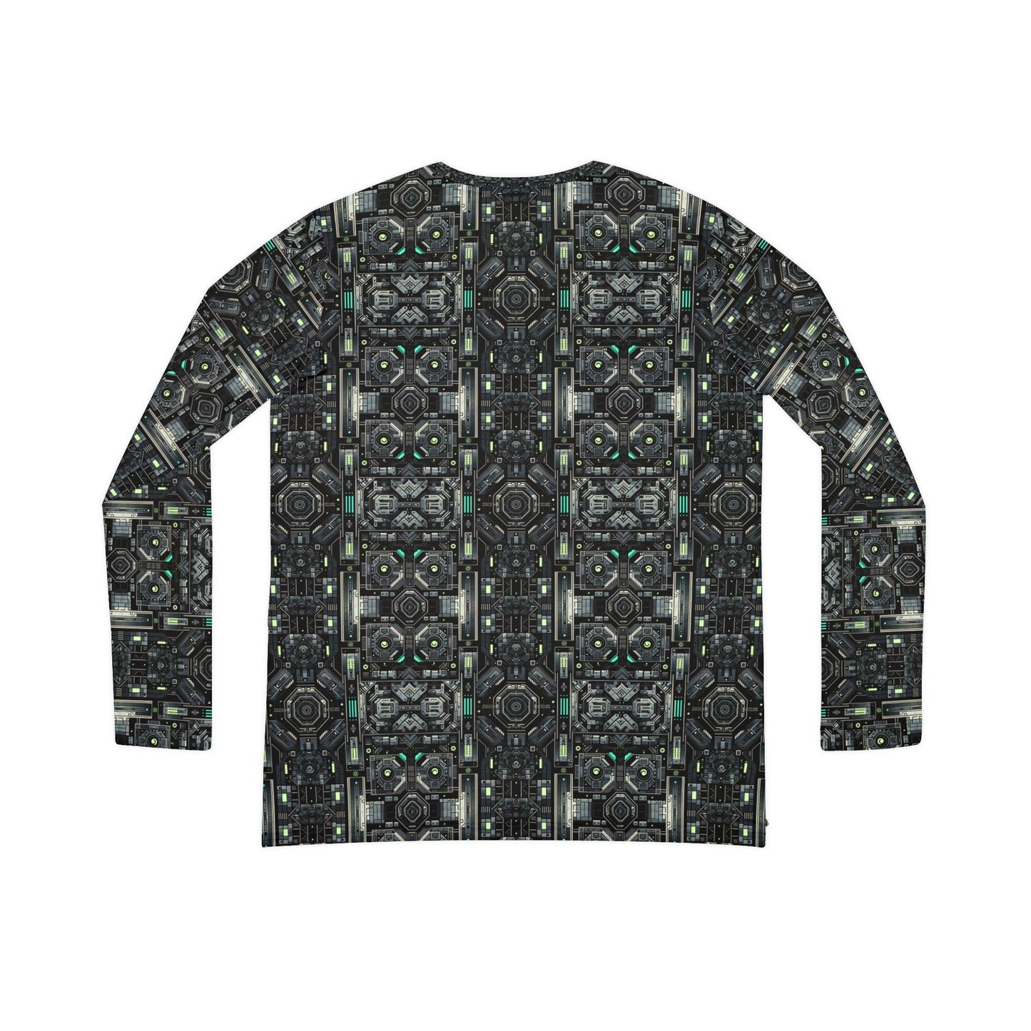 Tech Noir Tech-Forward Minimalism Women's Long Sleeve V-Neck Shirt - 8404 Design-52