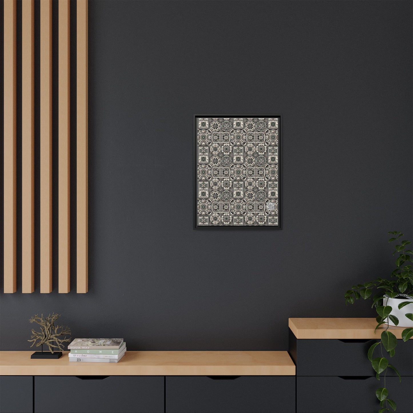 Cyber Garden Party Tech Garden Extravaganza Matte Canvas, Framed (multi-Color) - 8404 Design-45 A