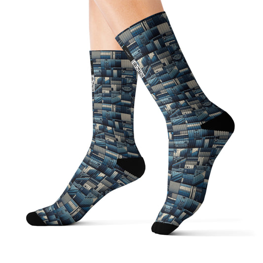 Tech-Inspired Utility Tech-Forward Streetwear With Utilitarian Edge Sublimation Socks - 8404 Design-44