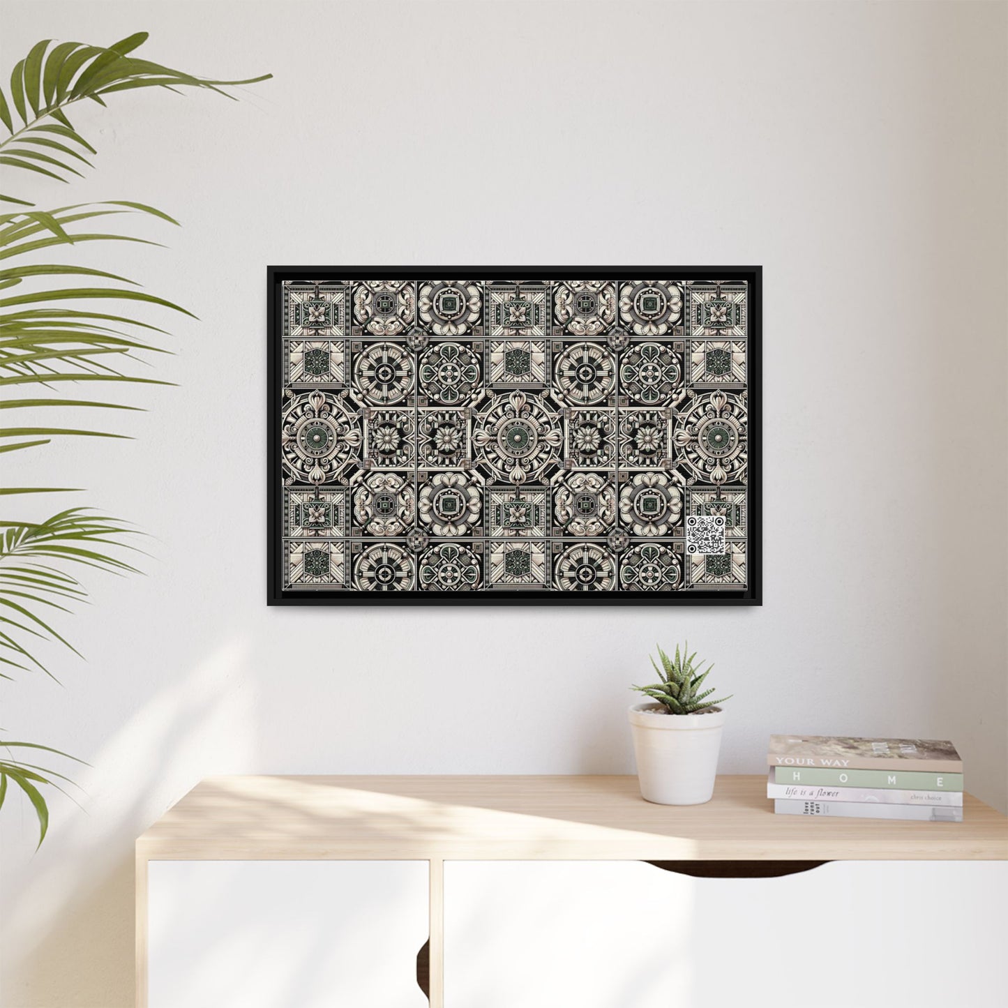 Cyber Garden Party Tech Garden Extravaganza Matte Canvas, Framed (multi-Color) - 8404 Design-45 A