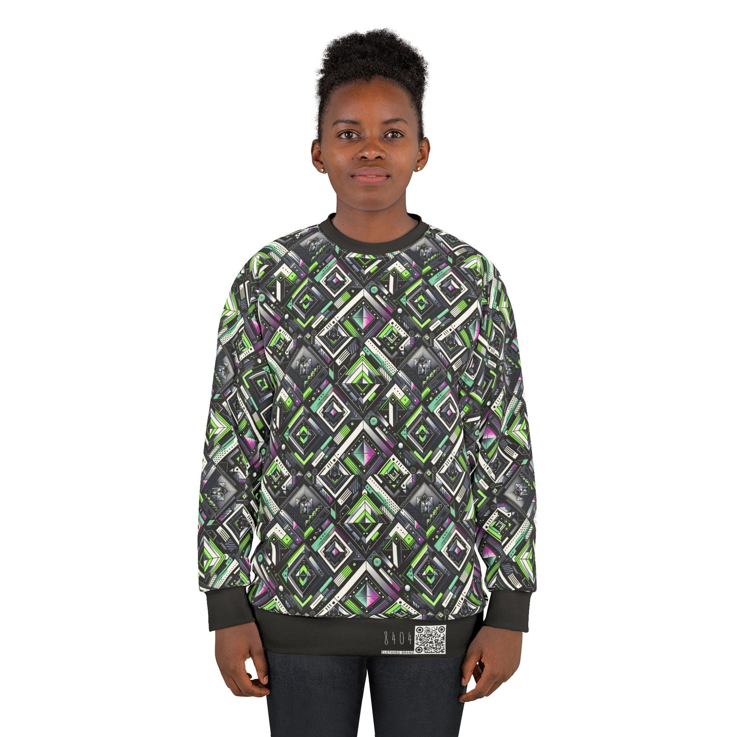 Retro Futurism Graphics Tech-Forward Streetwear Sweatshirt - 8404 Design-48