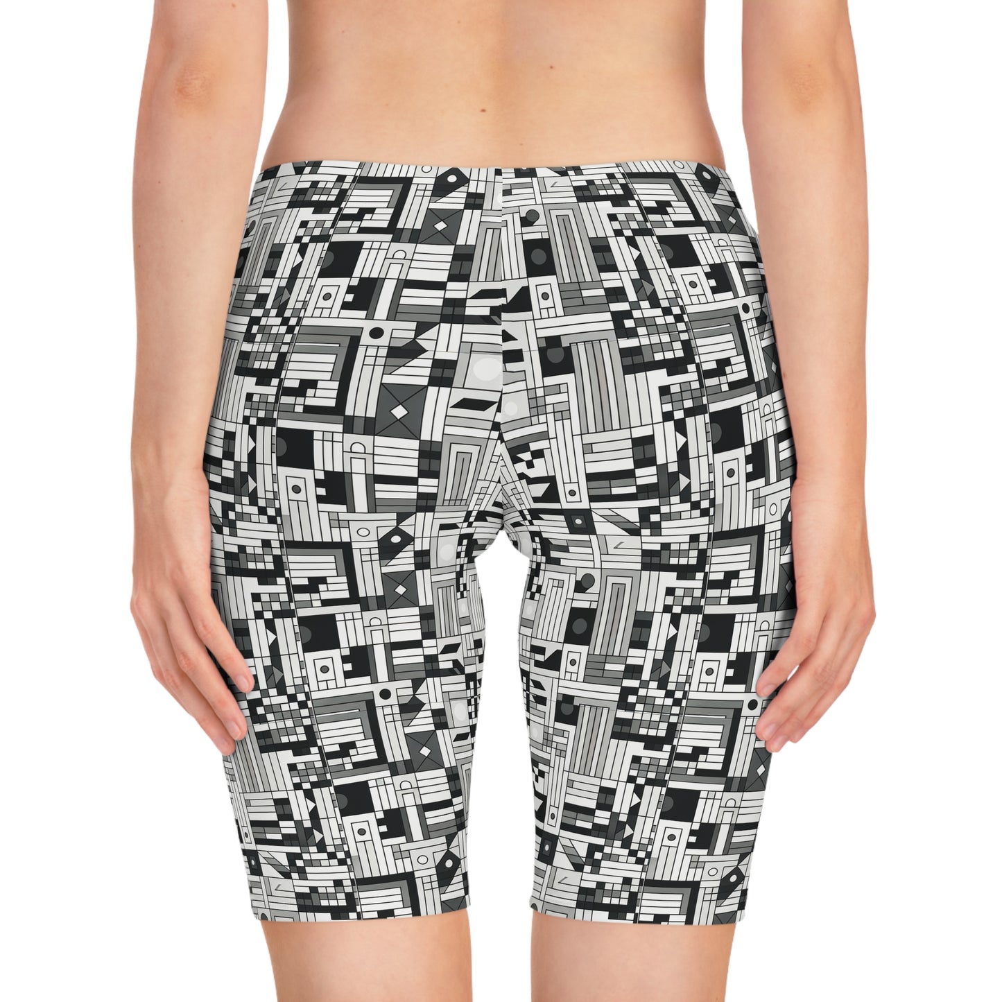 Digital Minimalism Minimalist Tech Women's Bike Shorts - 8404 Design-43