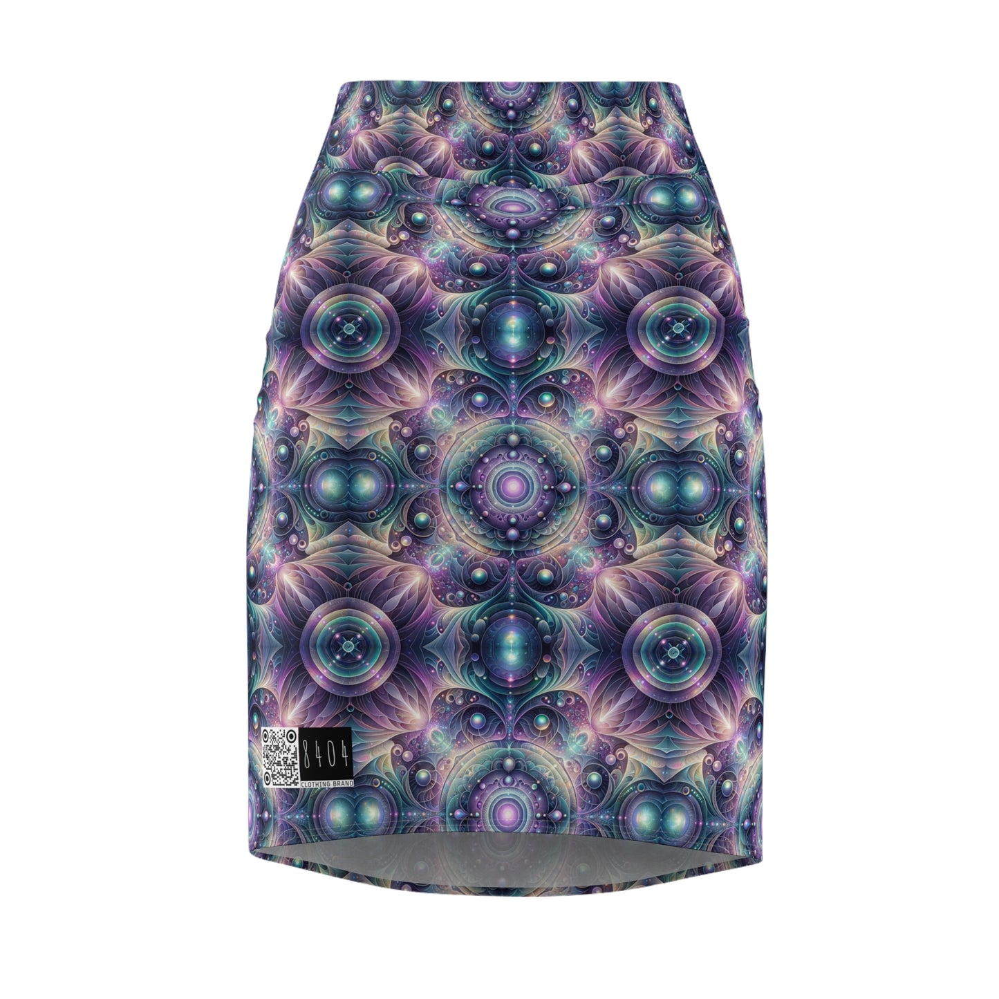 Iridescent Tech Fusion Tech-Forward Streetwear Women's Pencil Skirt - 8404 Design-61