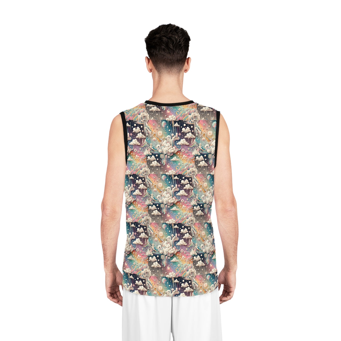 Digital Dreamland Whimsical and Nostalgic Streetwear With a Digital Twist Basketball Jersey - 8404 Design-52