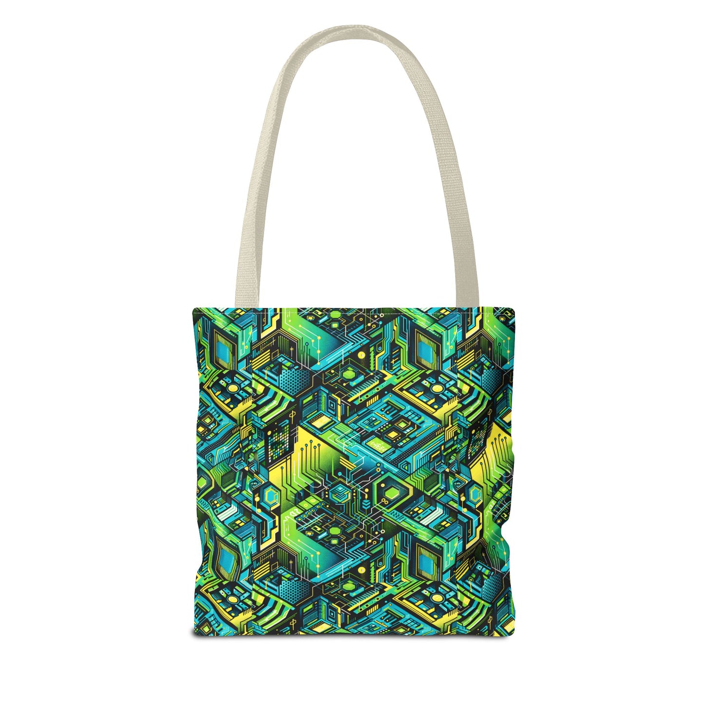 Tech-Infused Neon Tech-Forward Streetwear Tote Bag - 8404 Design-38
