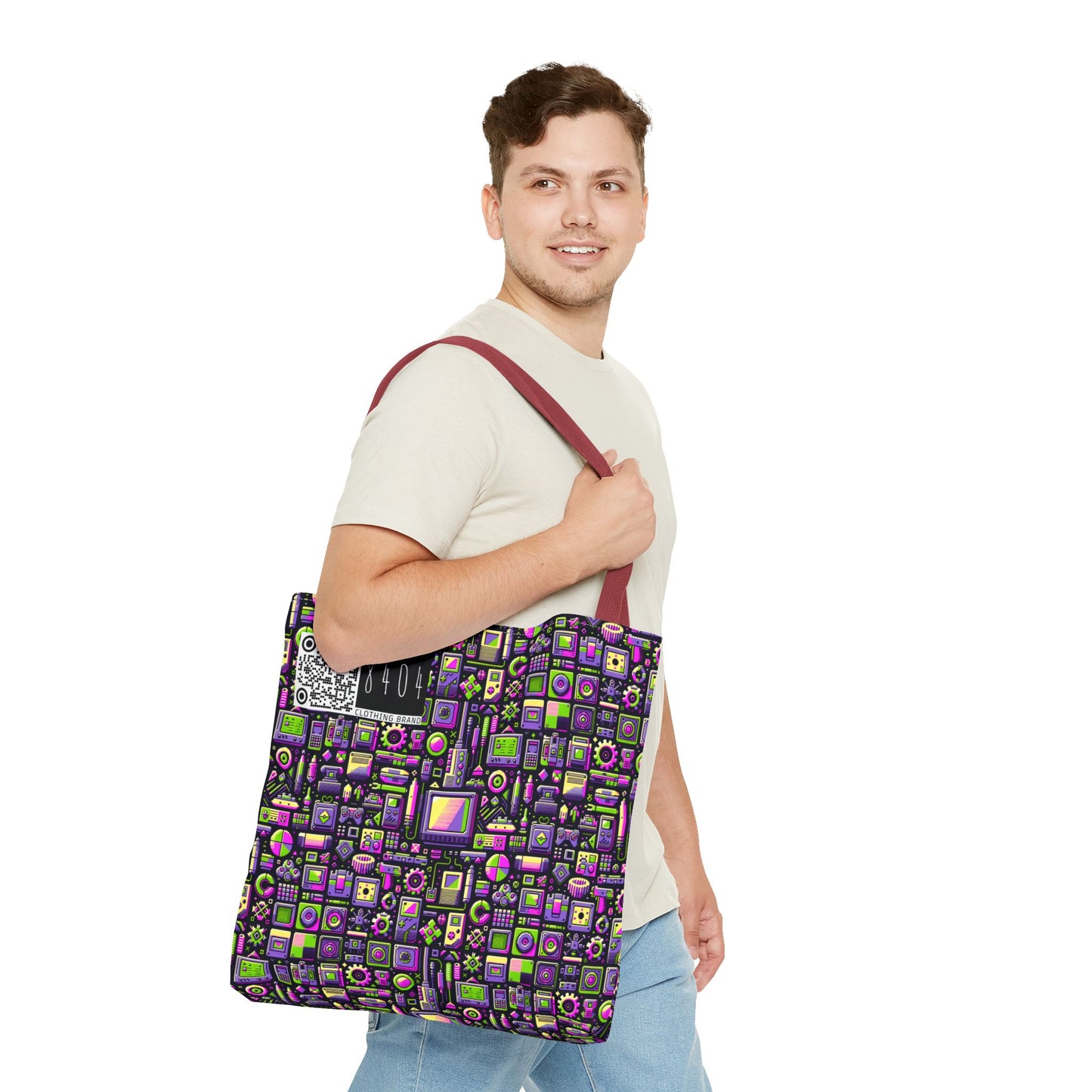Digital Nostalgia Remix Modern Vintage Fusion Tote Bag - 8404 Design-67