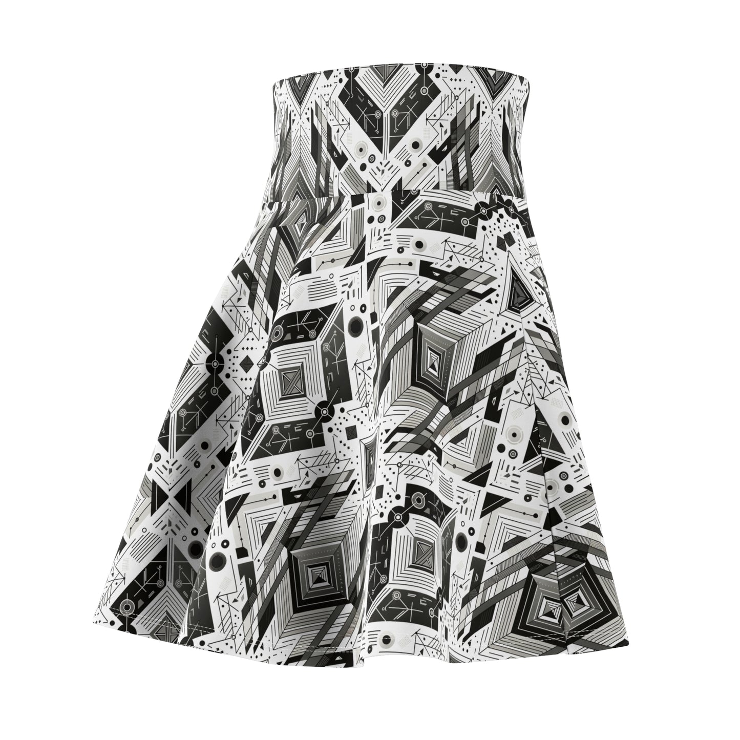 Digital Minimalism Minimalist Tech Women's Skater Skirt - 8404 Design-51