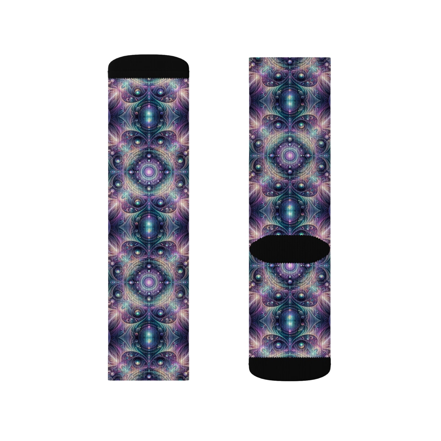 Iridescent Tech Fusion Tech-Forward Streetwear Sublimation Socks - 8404 Design-61