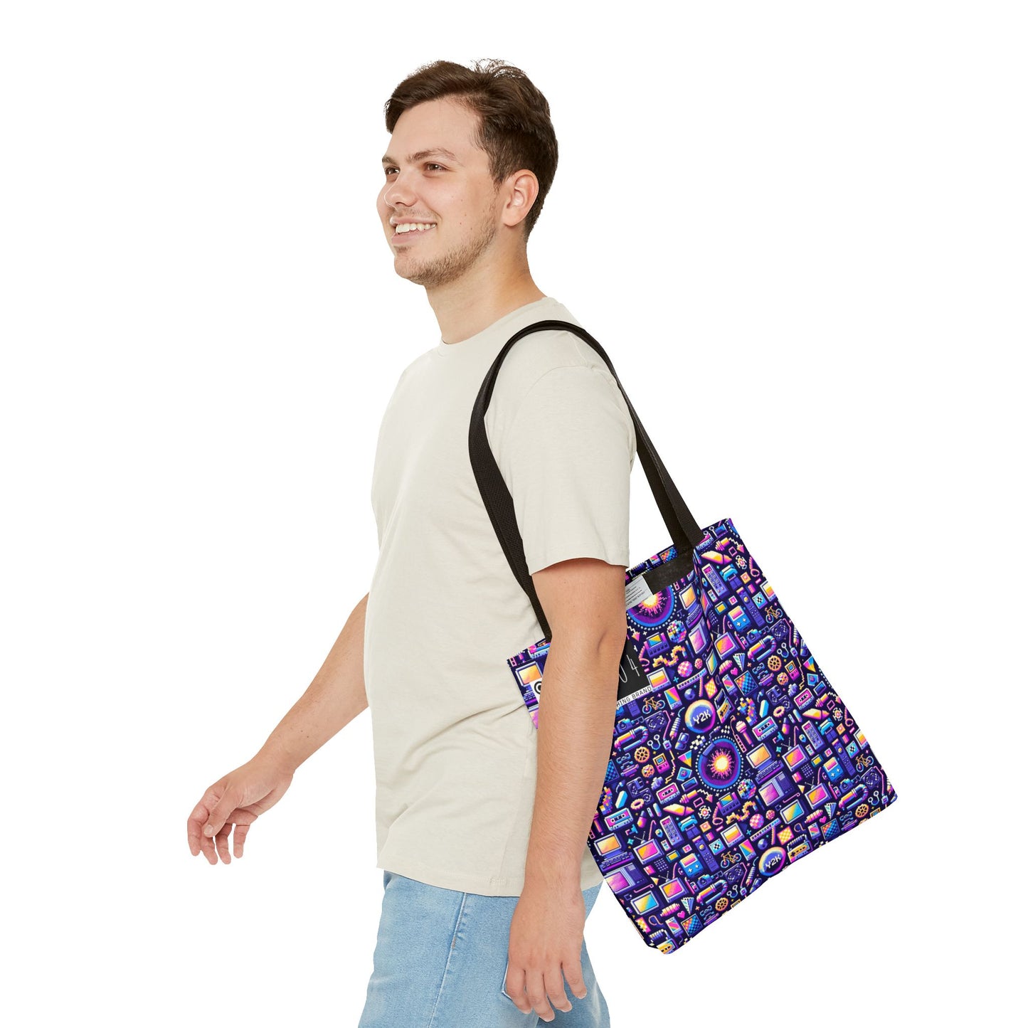 Digital Nostalgia Modern Retro Fusion Tote Bag - 8404 Design-64