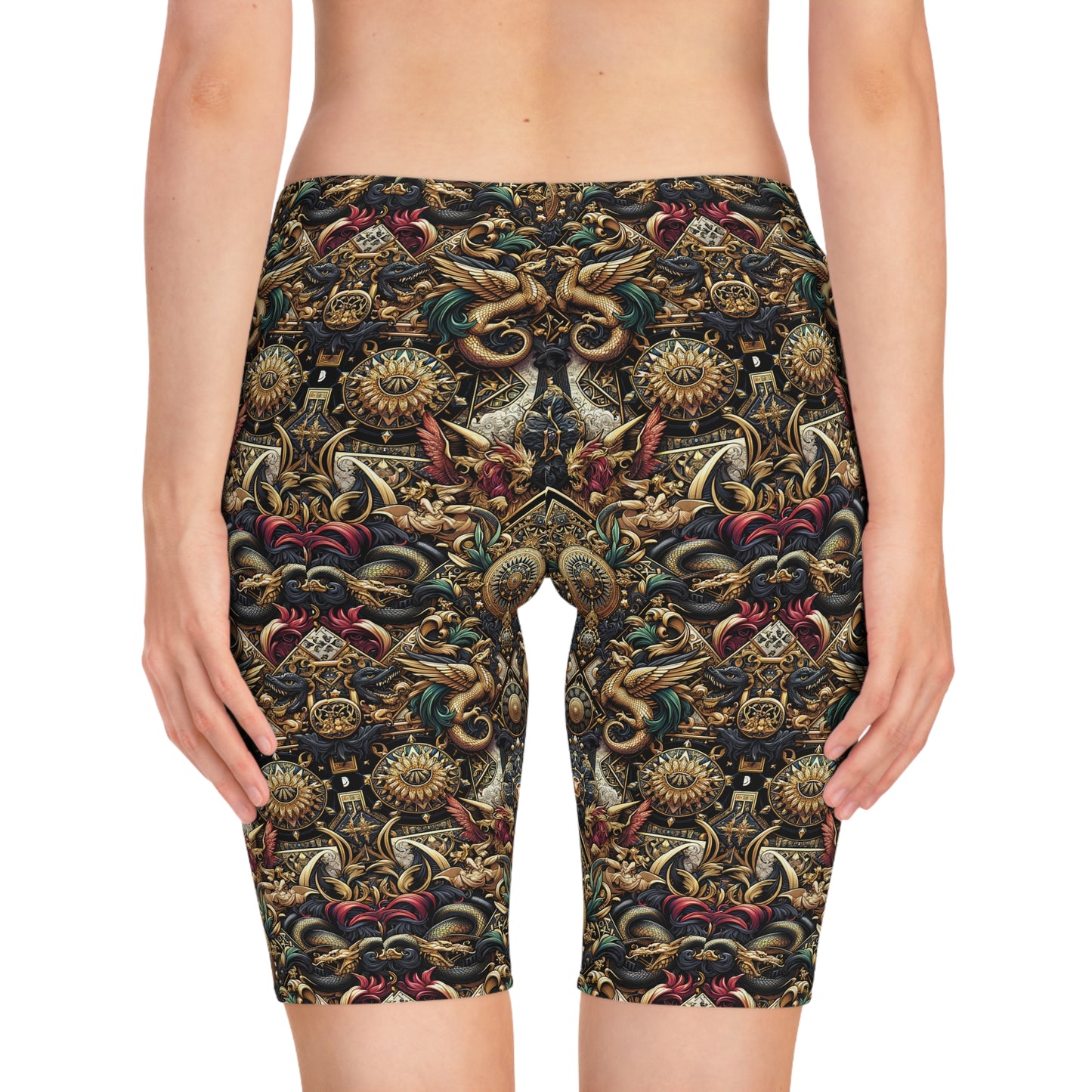Digital Renaissance Luxurious Streetwear Inspired By Classical Art With a Modern Twist Women's Bike Shorts - 8404 Design-76