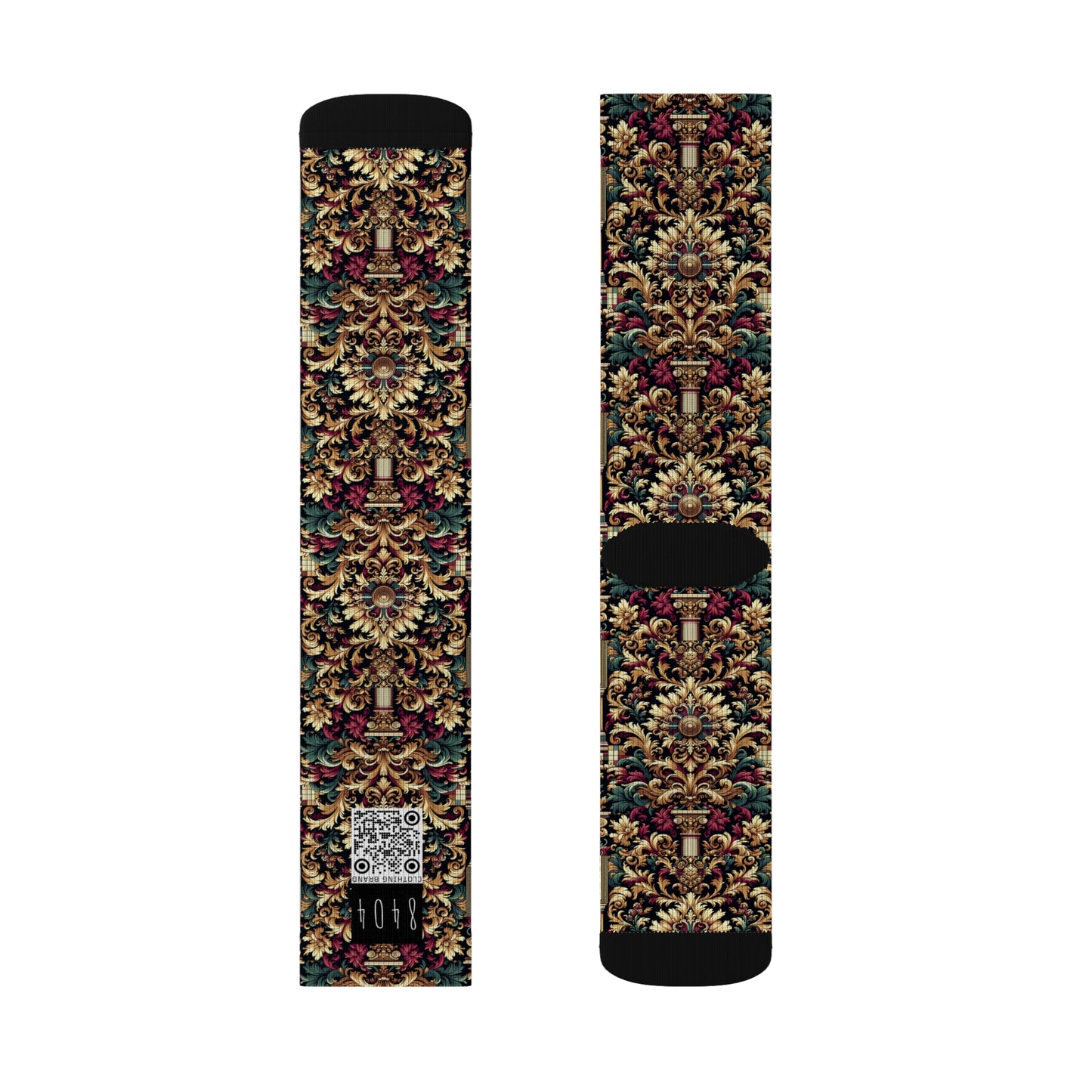 Digital Renaissance Modern Baroque Fusion Sublimation Socks - 8404 Design-57