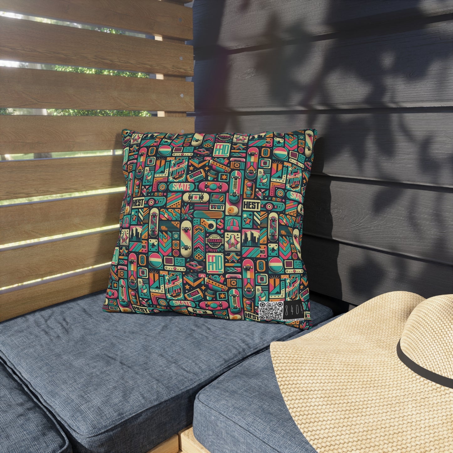 Skate Culture Revival Urban Retro Cool Outdoor Pillow - 8404 Design-61
