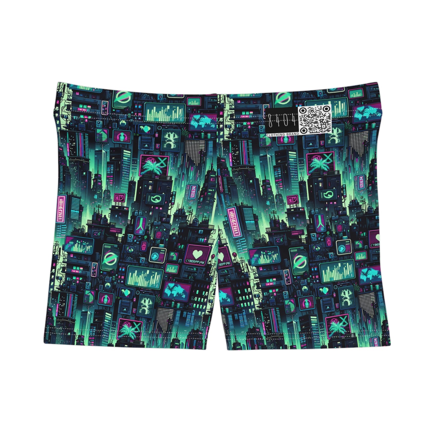 Tech Noir Graphics Futuristic Cyberpunk Women's Shorts - 8404 Design-52