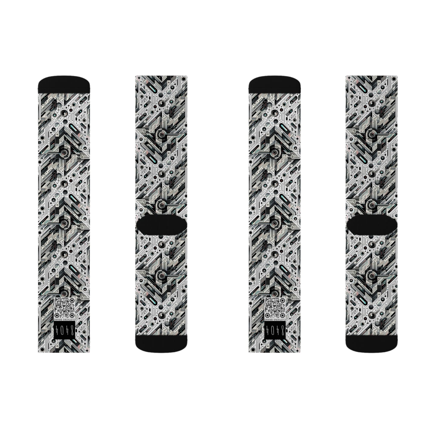 Tech-Infused Streetwear Tech-Forward Minimalism Sublimation Socks - 8404 Design-51