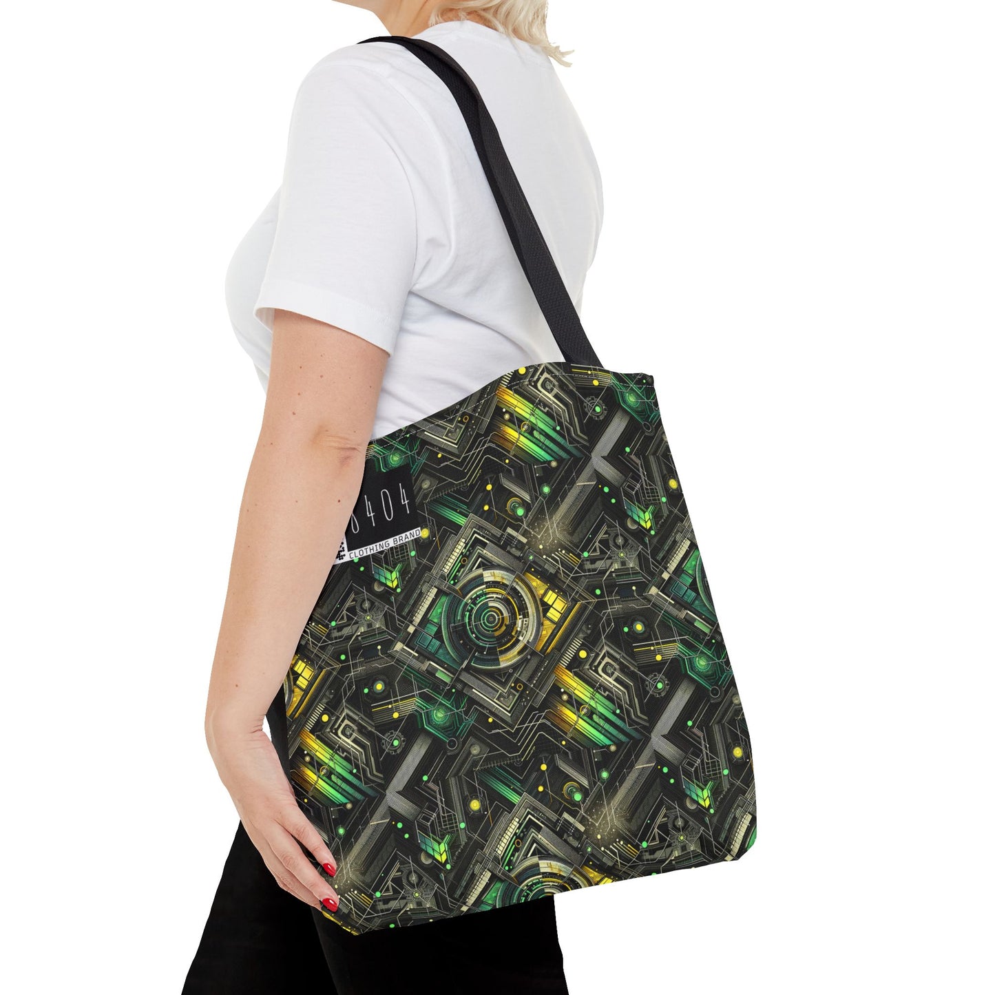 Tech Noir Graphics Tech-Inspired Streetwear Tote Bag - 8404 Design-57