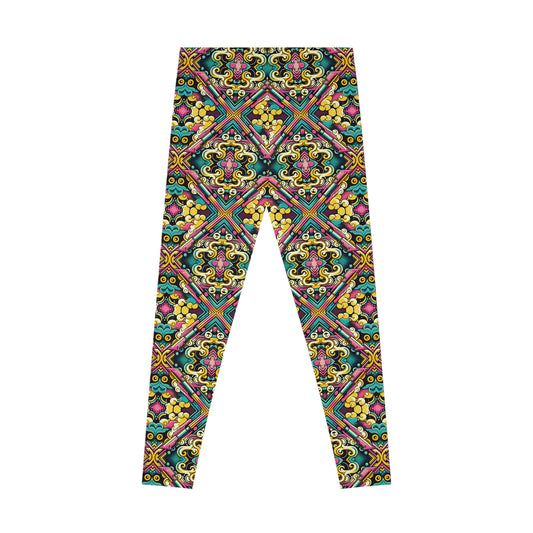 Neon Pop Art Revival Pop Culture Retro Stretch Leggings - 8404 Design-59