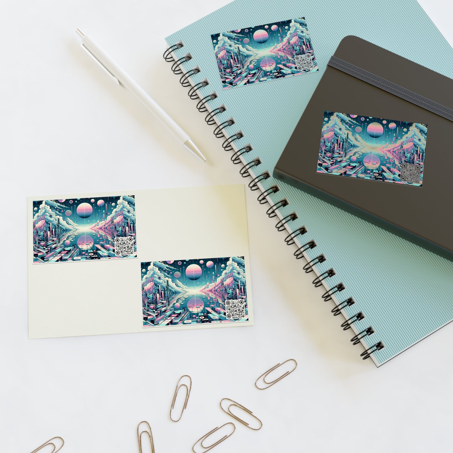 Digital Dreamscapes Digitally-Inspired Streetwear With a Dreamy, Surreal Twist Sticker Sheets - 8404 Design-61