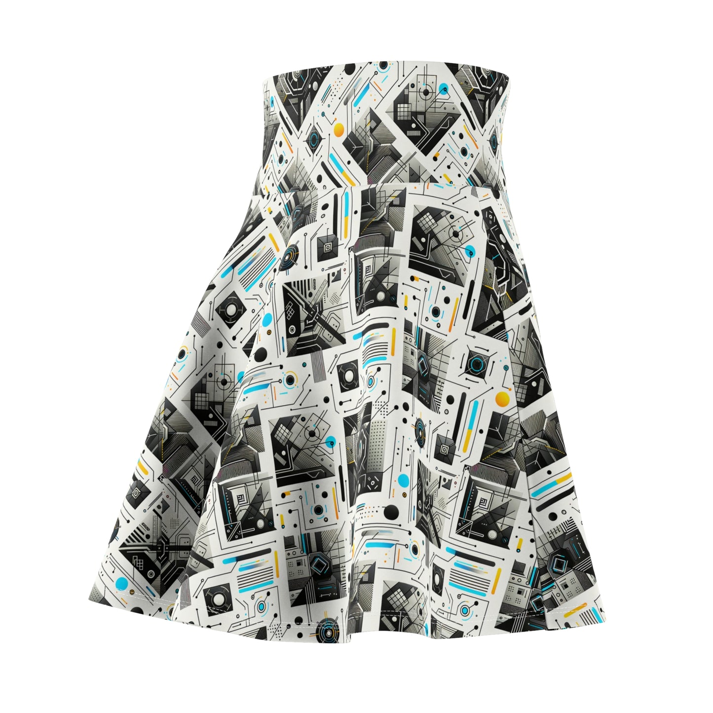 Tech Minimalism Minimalist Tech Women's Skater Skirt - 8404 Design-47
