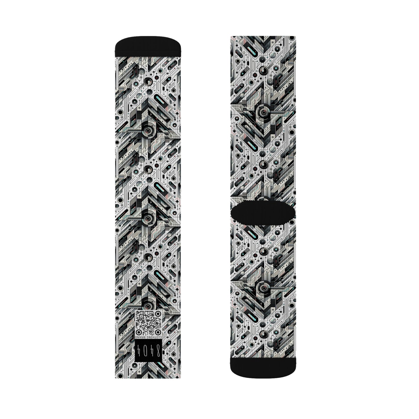 Tech-Infused Streetwear Tech-Forward Minimalism Sublimation Socks - 8404 Design-51