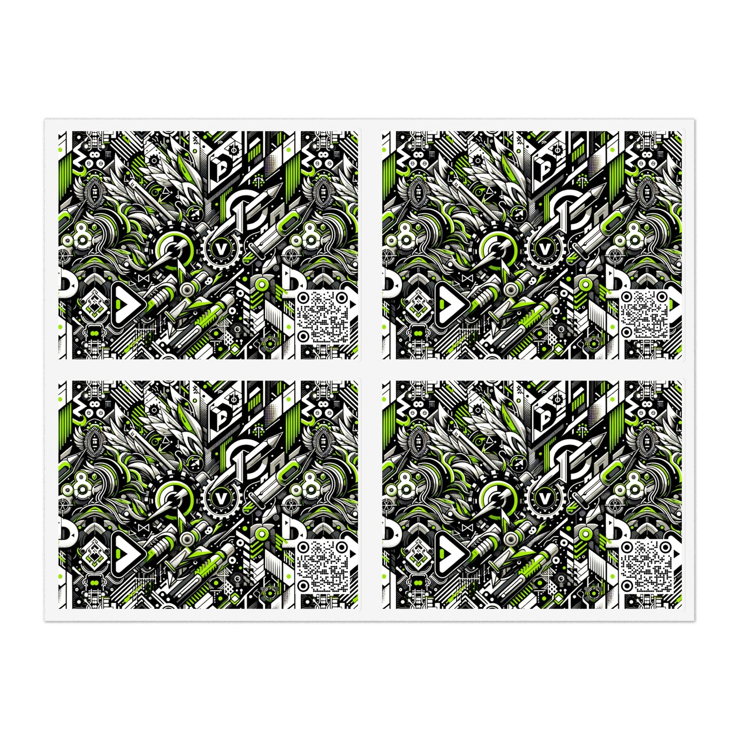Graffiti Tech Fusion Bold Streetwear Fusion Sticker Sheets - 8404 Design-59