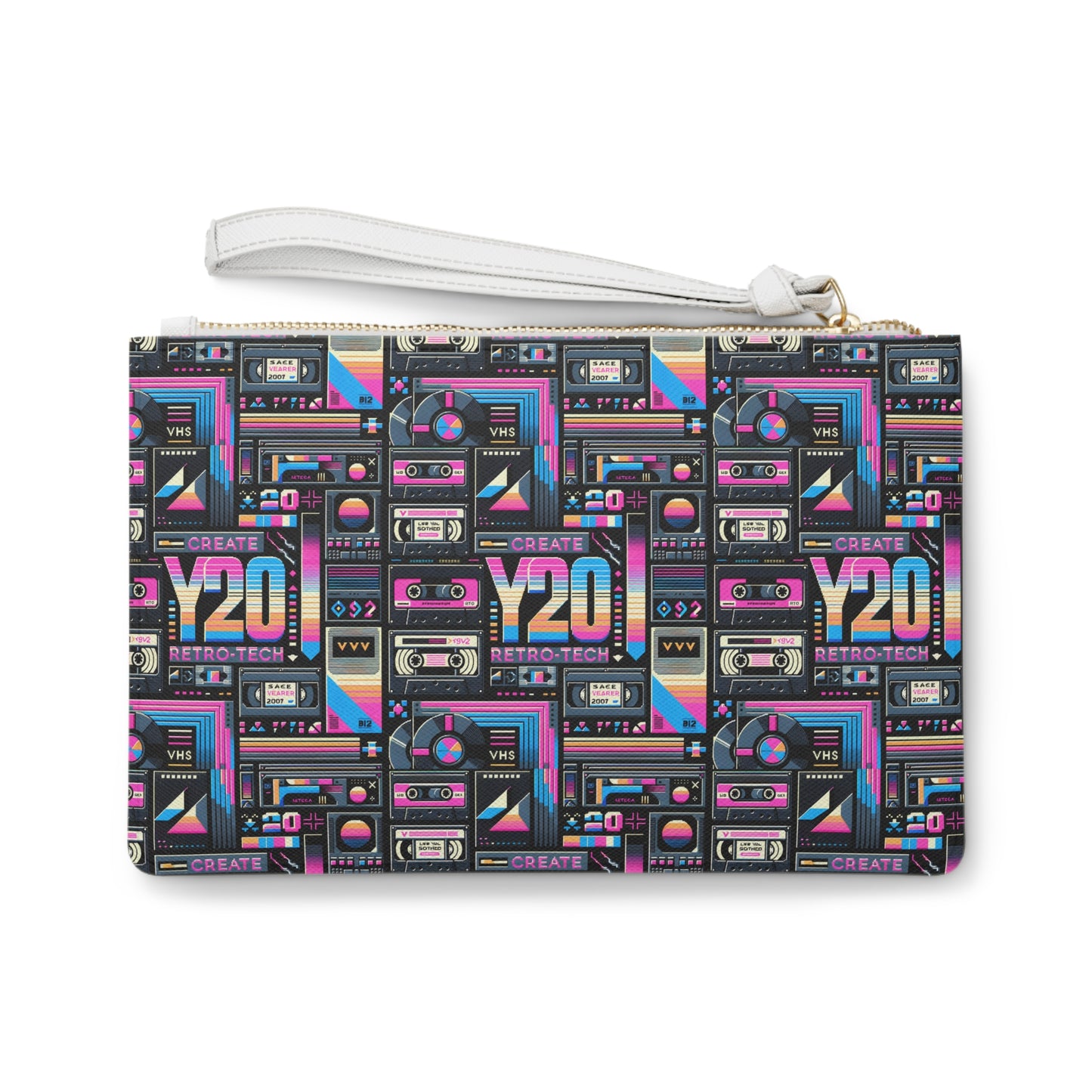 Digital Nostalgia Tech-Inspired Retro Fusion Clutch Bag - 8404 Design-65