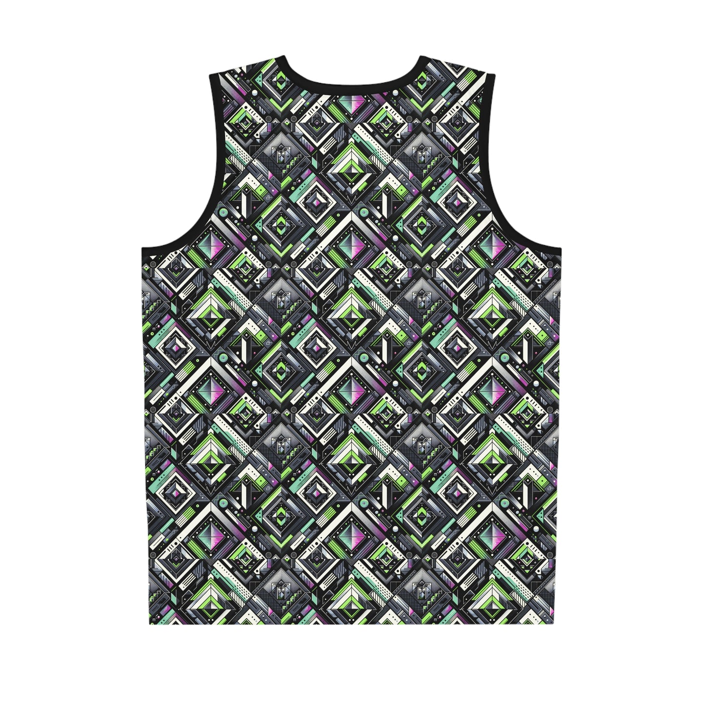 Retro Futurism Graphics Tech-Forward Streetwear Basketball Jersey - 8404 Design-48