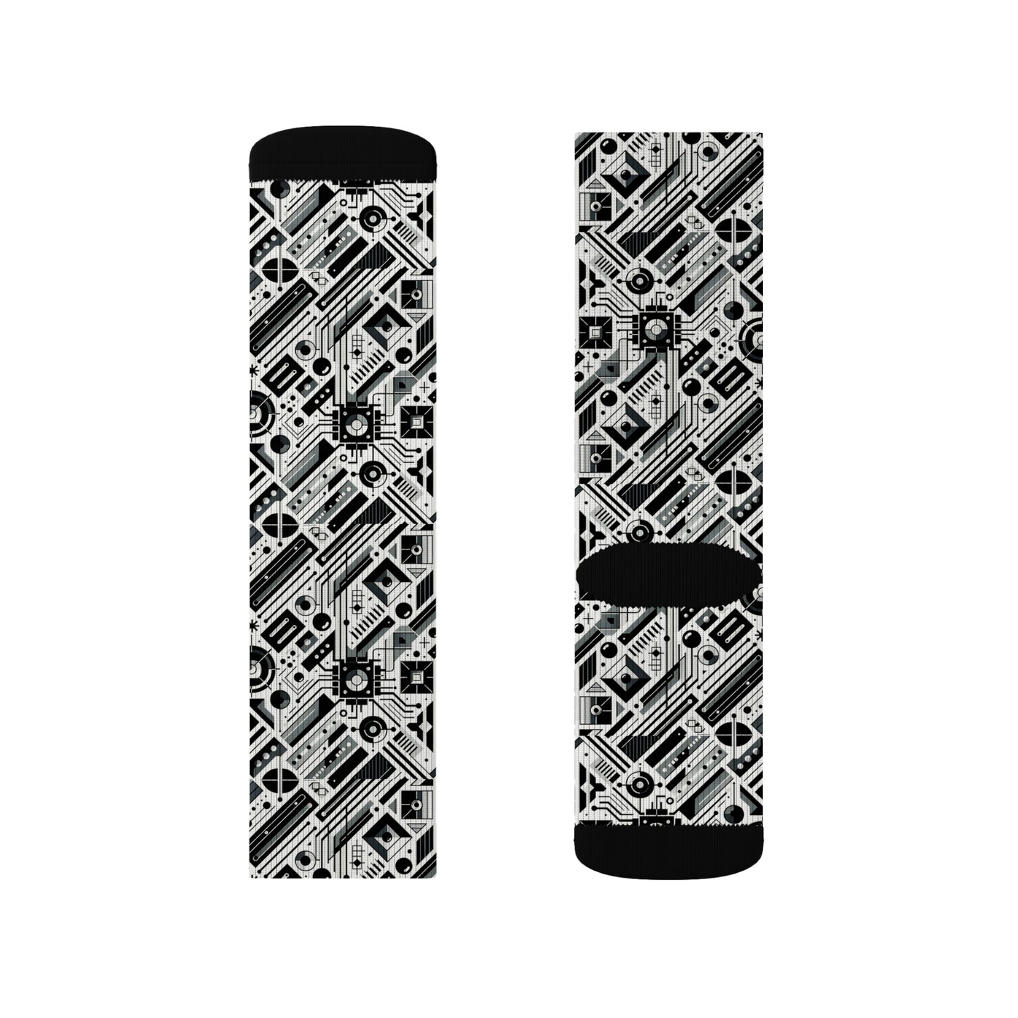 Digital Minimalism Minimalist Tech Sublimation Socks - 8404 Design-62