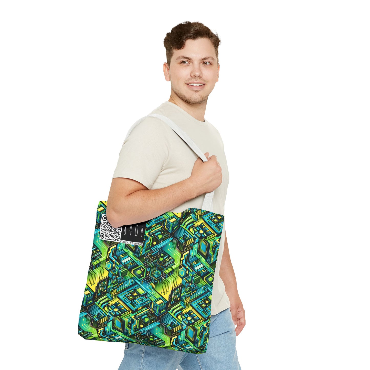 Tech-Infused Neon Tech-Forward Streetwear Tote Bag - 8404 Design-38