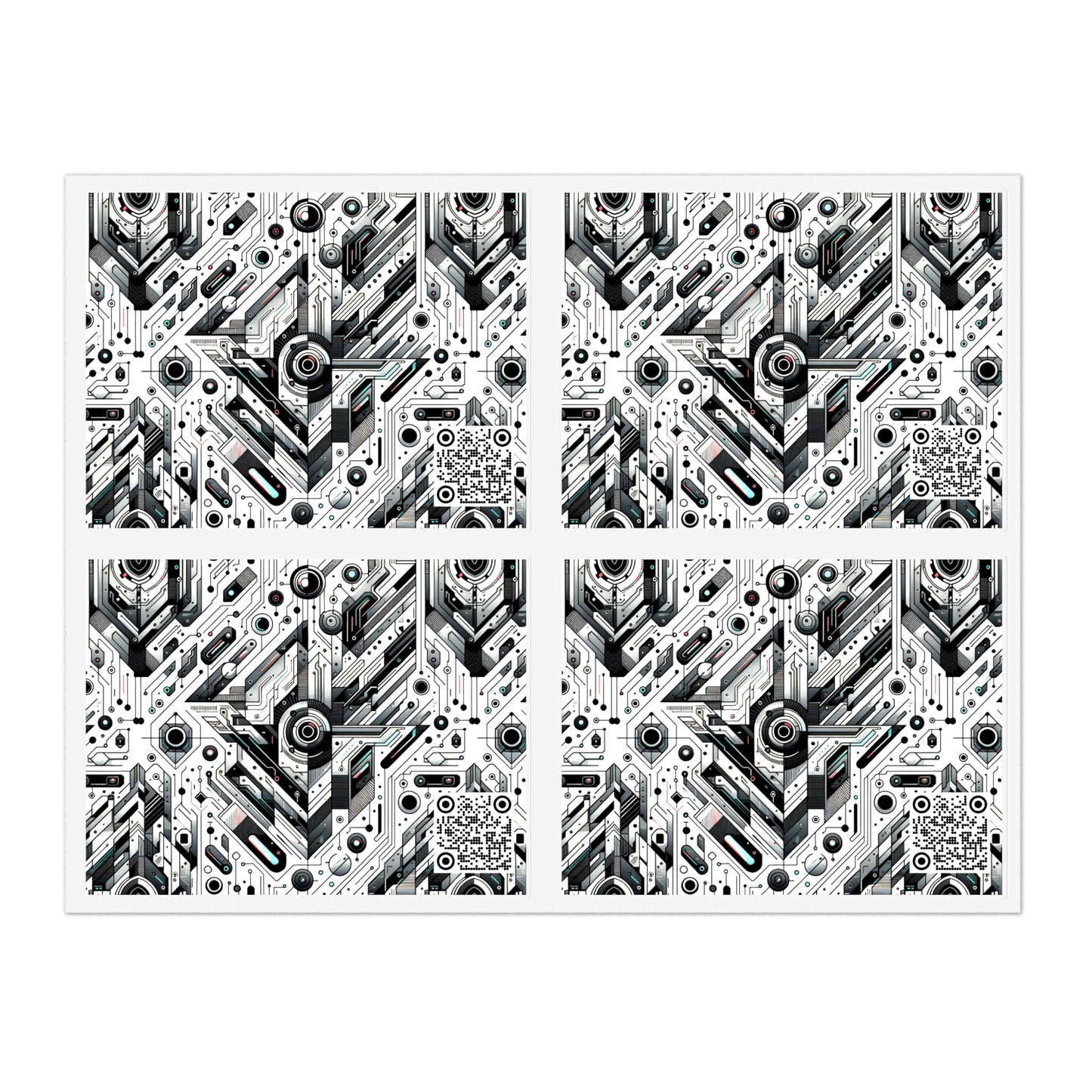 Tech-Infused Streetwear Tech-Forward Minimalism Sticker Sheets - 8404 Design-51
