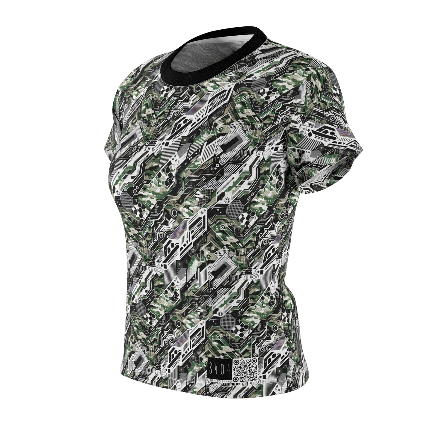 Tech Camo Fusion Tech-Forward Streetwear With a Futuristic Edge Women's Cut & Sew Tee - 8404 Design-46