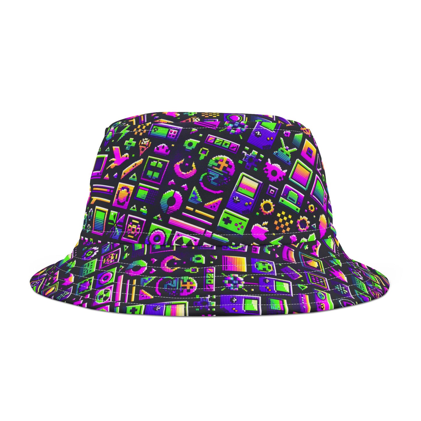 Digital Nostalgia Remix Modern Vintage Fusion Bucket Hat - 8404 Design-49