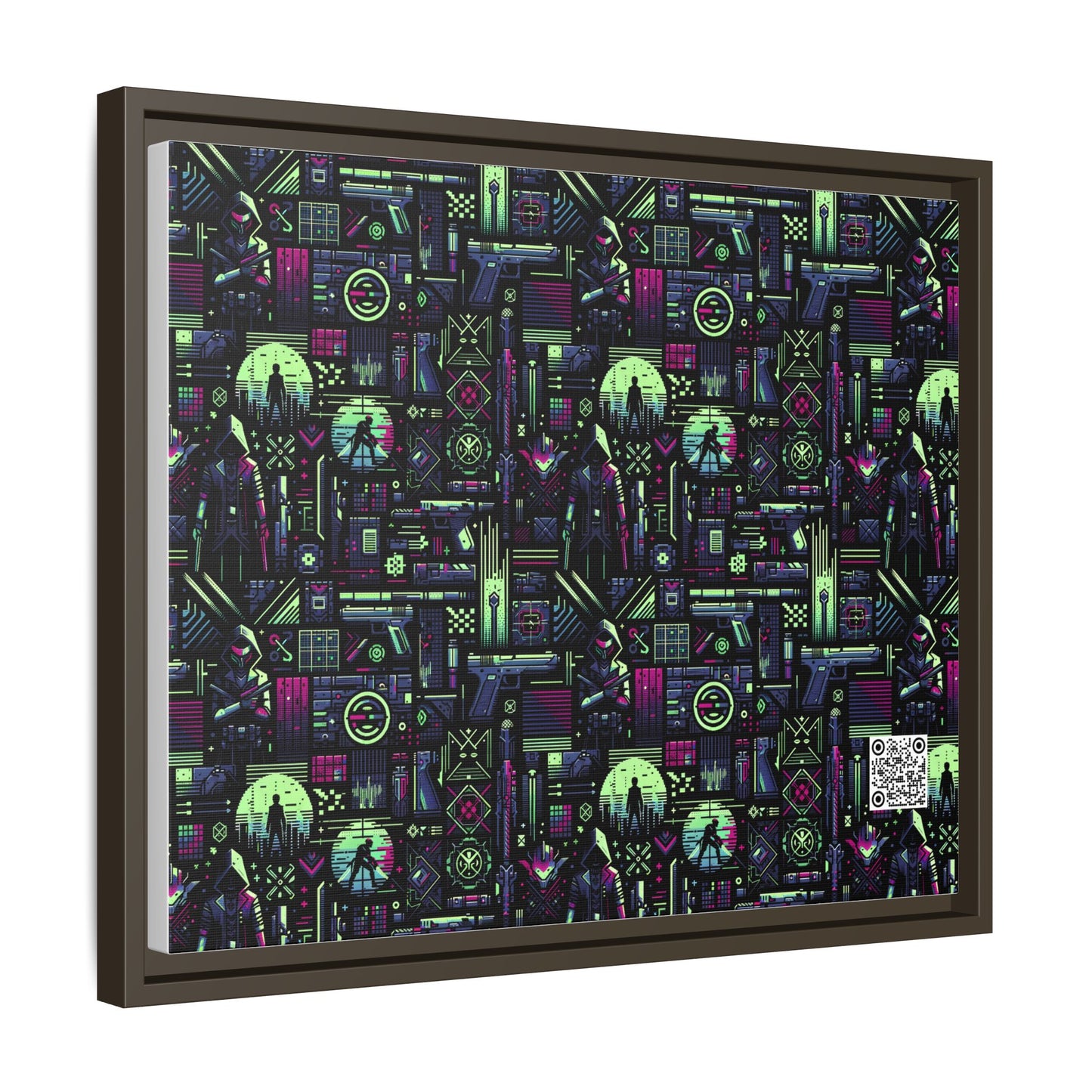 Tech Noir Futuristic Cyberpunk Matte Canvas, Framed (multi-Color) - 8404 Design-63 A