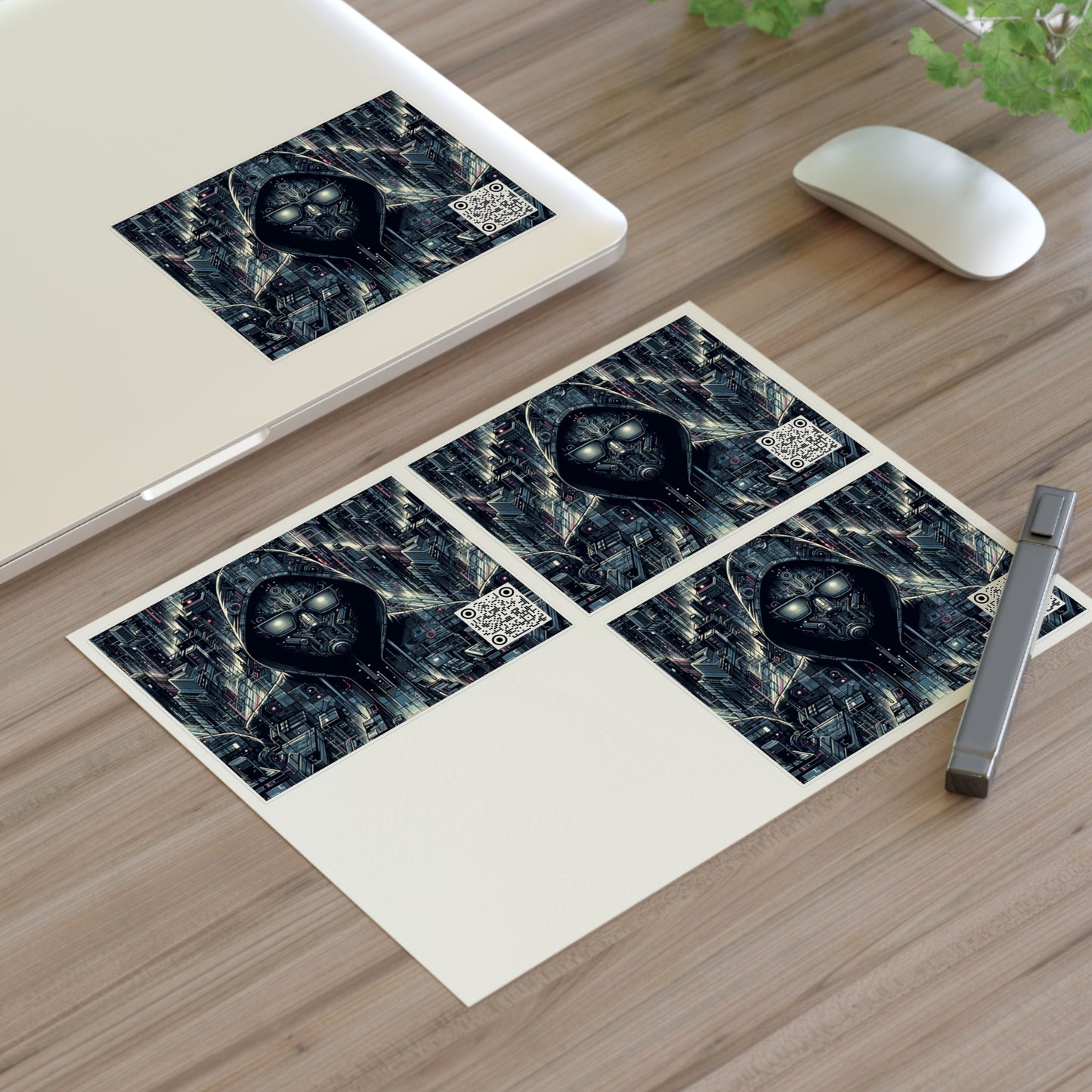 Tech Noir Aesthetics Sleek Tech Streetwear Sticker Sheets - 8404 Design-56