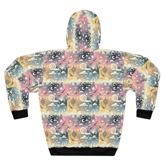 Digital Dreamland Whimsical and Nostalgic Streetwear With a Digital Twist Pullover Hoodie - 8404 Design-69
