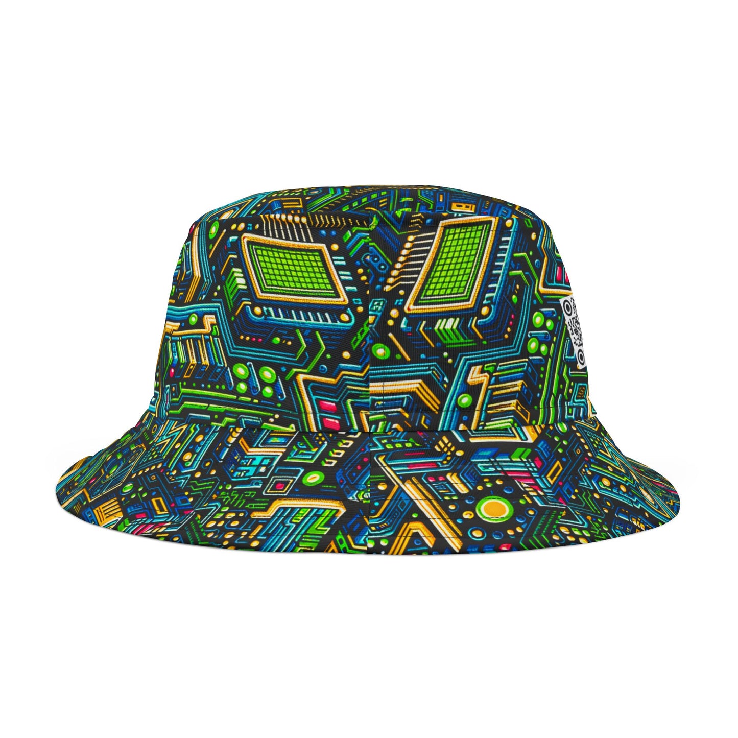 Digital Nomad Chic Cyberpunk Tech Bucket Hat - 8404 Design-47