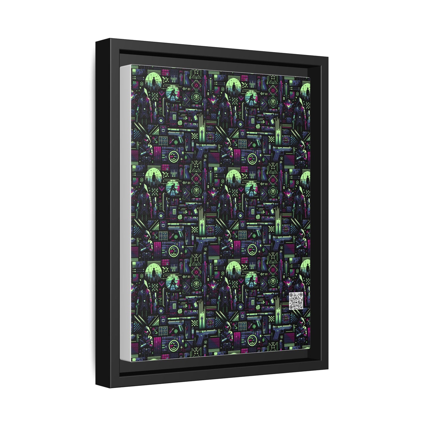 Tech Noir Futuristic Cyberpunk Matte Canvas, Framed (multi-Color) - 8404 Design-63 A